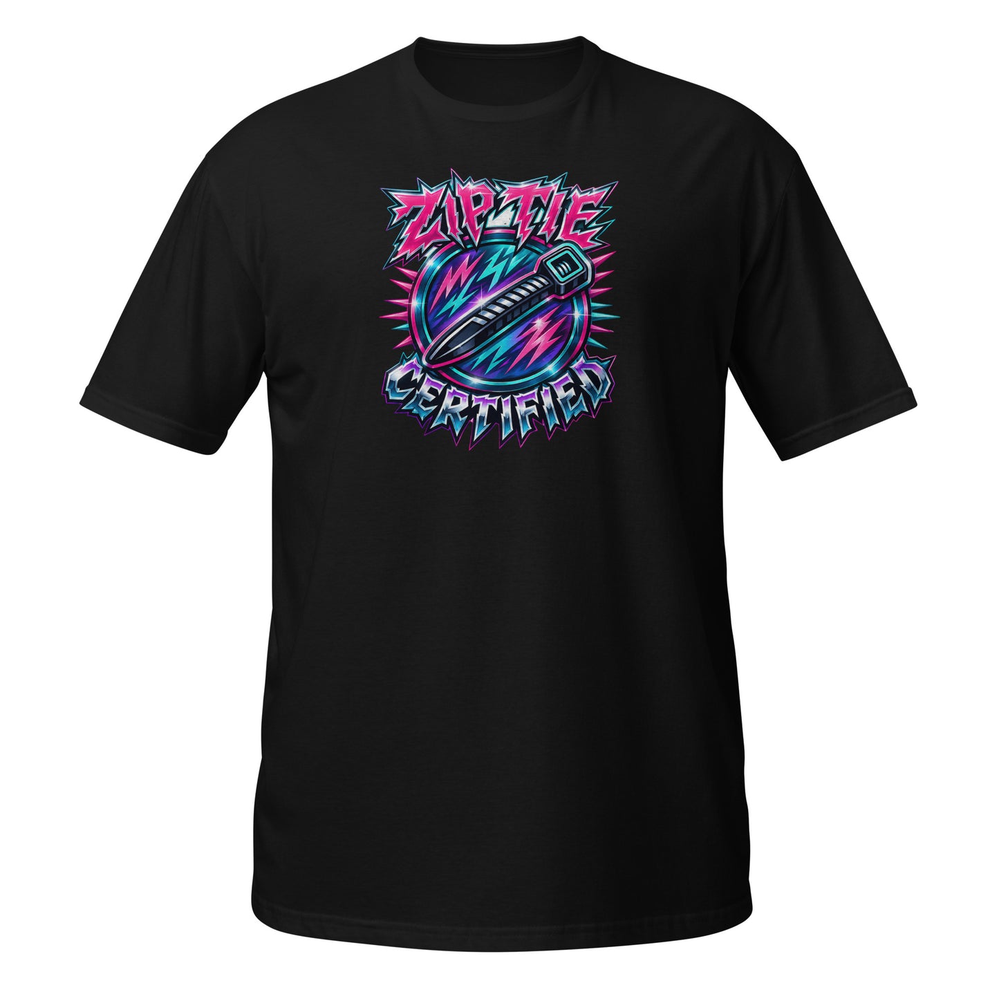 Ziptie Certified t-shirt — funny mechanic and trades humor tee on black — Rod Shop Collective — Louisville, Kentucky