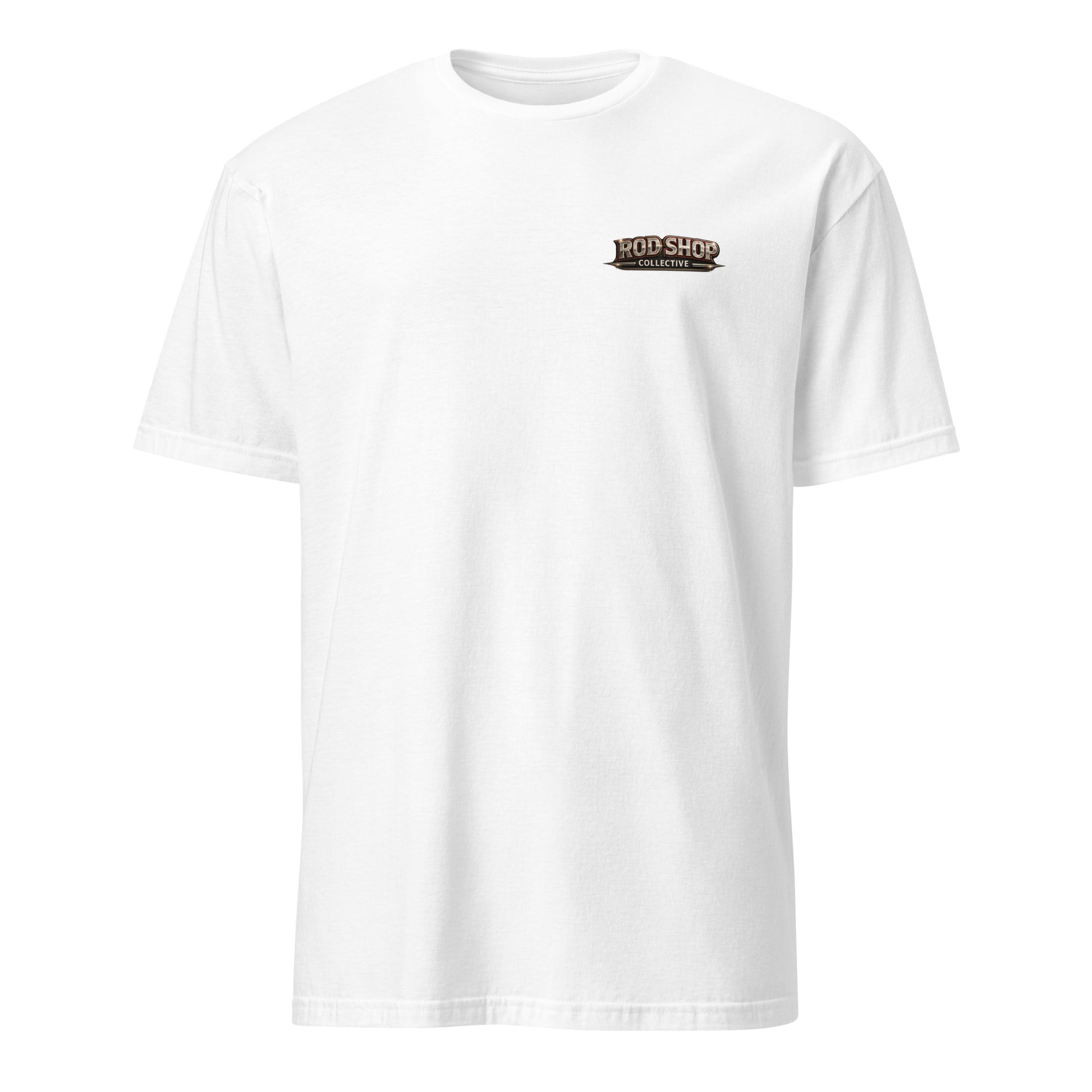 If Money Can't Buy Happiness Explain Hot Rods and Beer t-shirt — funny gearhead and beer lover humor tee on white front pocket design — Rod Shop Collective — Louisville, Kentucky
