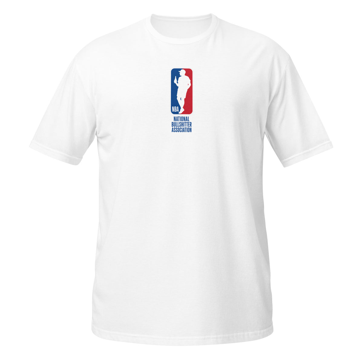 National Bullshitter Association t-shirt — funny NBA parody humor tee on black — Rod Shop Collective — Louisville, Kentucky