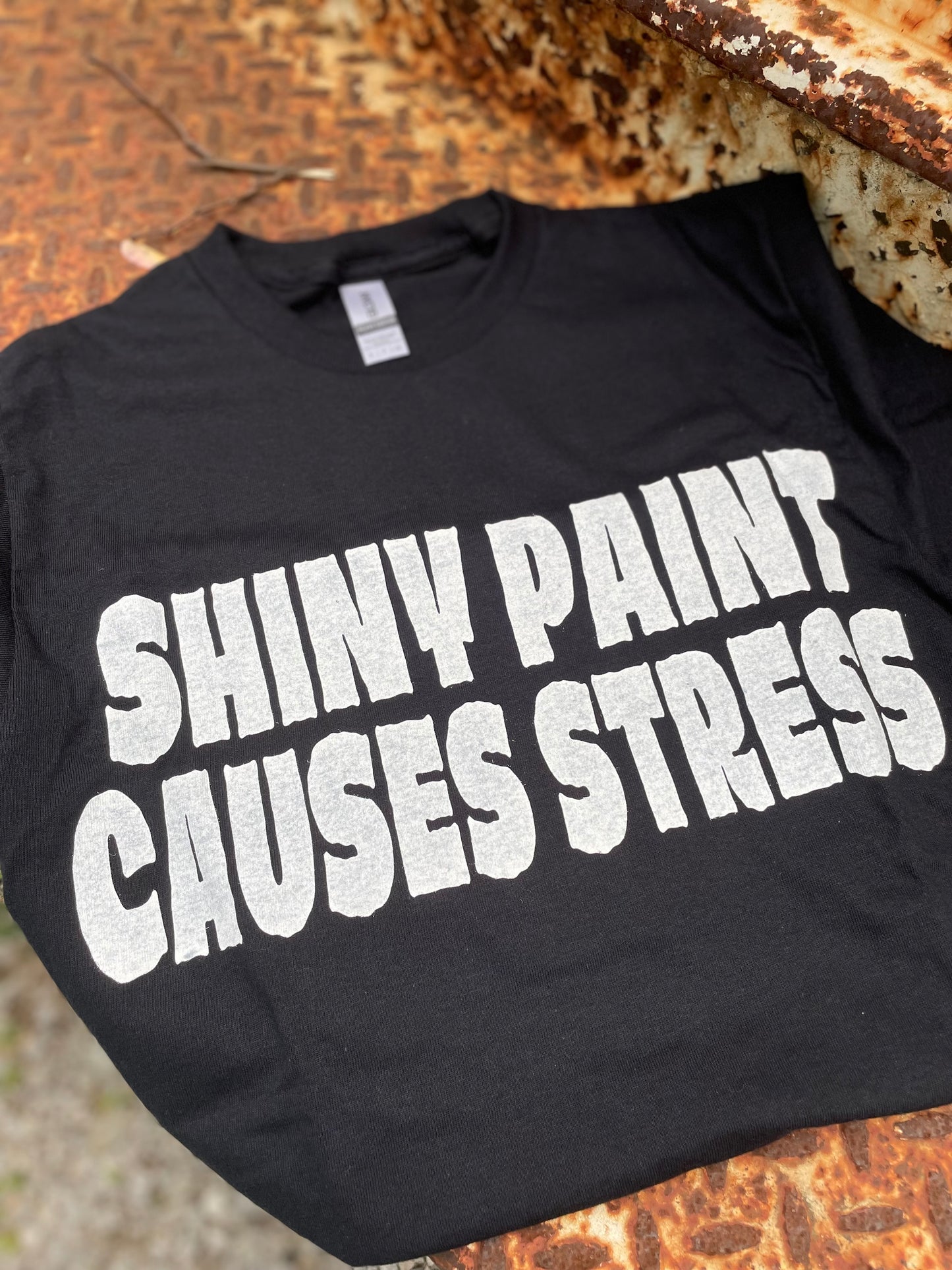 Shiny Paint Causes Stress Patina Hot Rod Barn Find Muscle Car Shirt. Faded Original Paint Survivior Hot Rods.