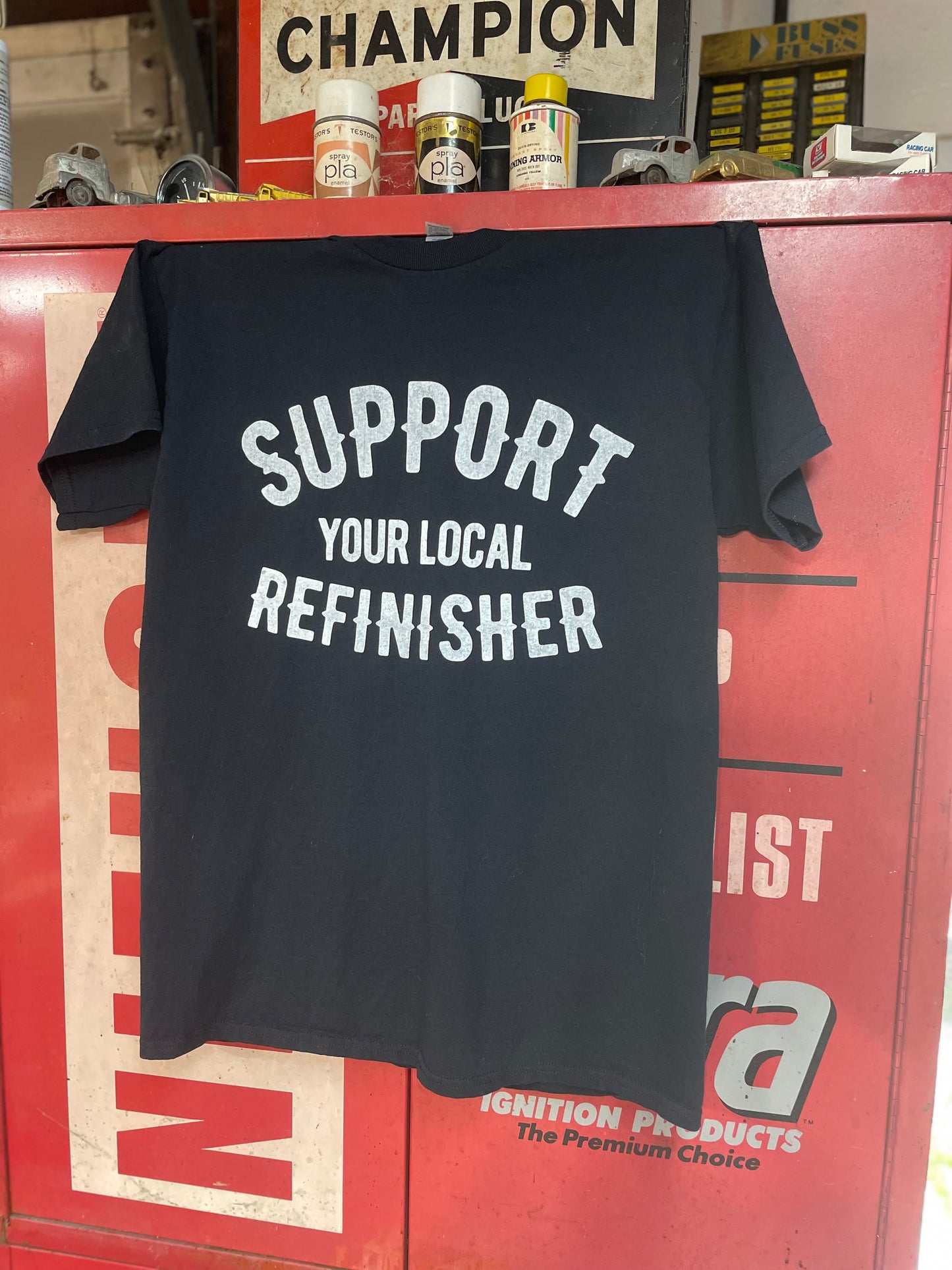 Support Your Local Refinisher Auto Body Shop Car Painter Shirt.