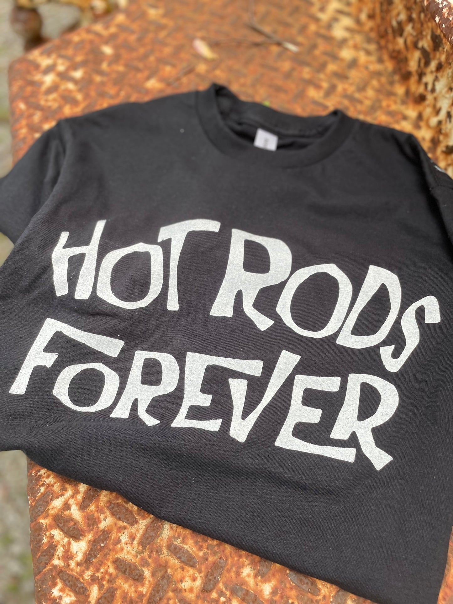 Hot Rods Forever vintage hot rod graphic t-shirt for garage and automotive apparel
